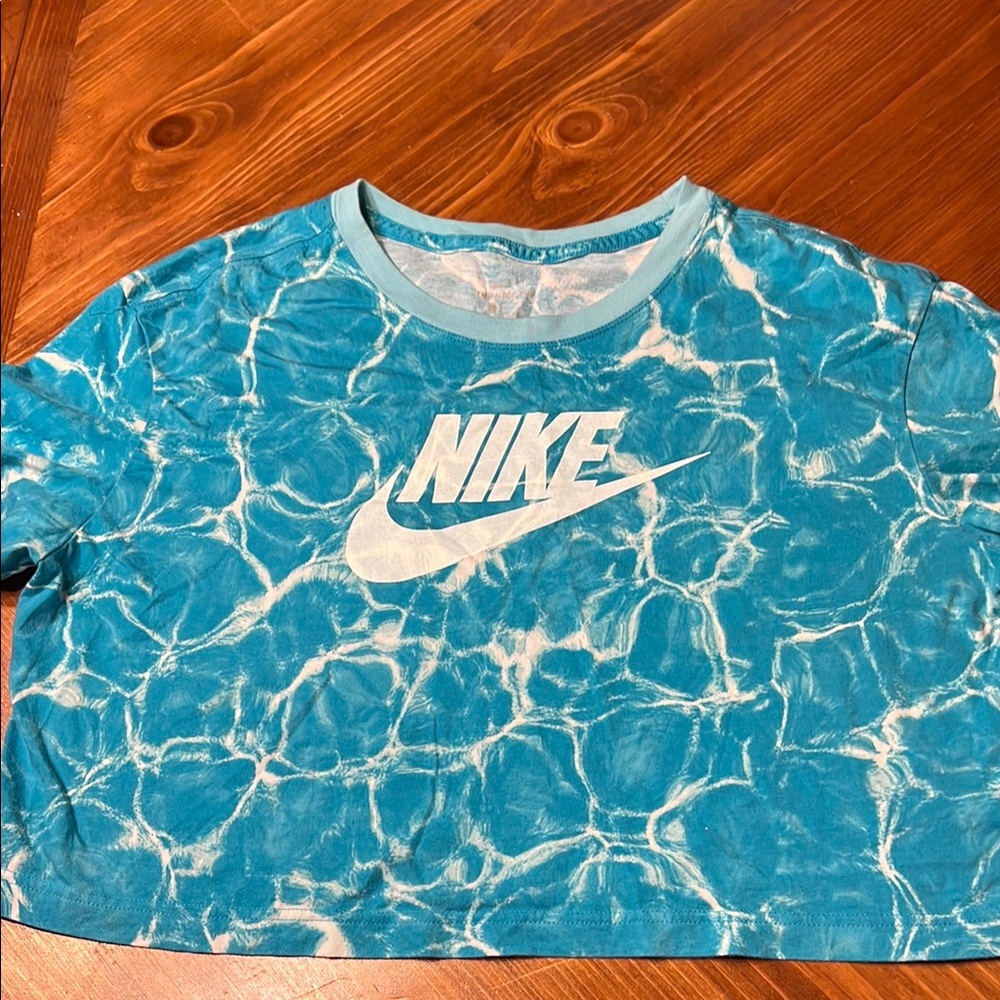 Nike Aqua Tie-Dye Crop Top